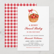 Cute Berry Sweet Strawberry Girl Baby Shower