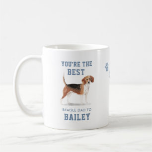 Cute Best Beagle Dog Dad Illustration and Photo Coffee Mug