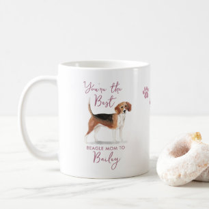 Cute Best Beagle Dog Mum Illustration and Photo Coffee Mug