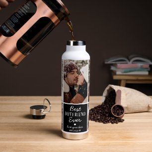 Cute 'Best Boyfriend Ever' 5 Photo Collage Water Bottle