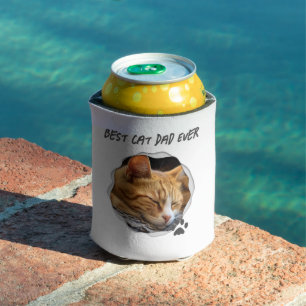 Cute Best Cat Dad Ever Photo Can Cooler