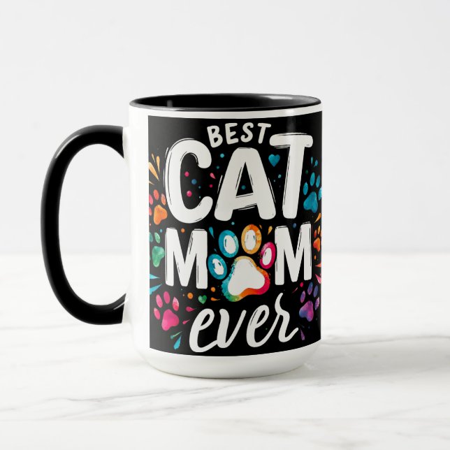 Cute Best Cat Mum Ever Mug (Left)
