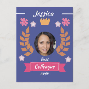 cute best colleague ever  best co-worker - job  postcard