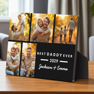 Cute Best Dad Ever Father's Day 5 Photo Collage Plaque