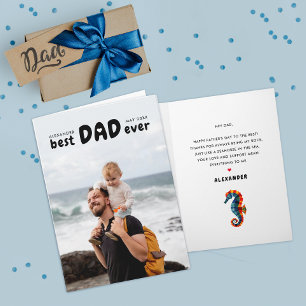 Cute Best Dad Ever Father's Day Seahorse Photo Card