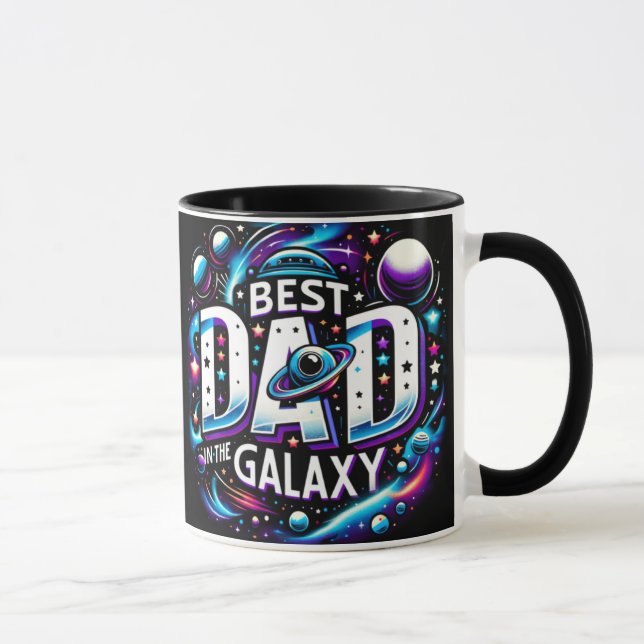 Cute Best Dad In The Galaxy Mug Wrap (Right)
