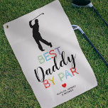 Cute Best Daddy By Par Golf Towel<br><div class="desc">Tee-rific Dads deserve Tee-rific gifts! Our personalised pro golfer towel is uniquely adorned with a cute, colourful typography design and your children's names. A perfect surprise for your husband, this keepsake features the loving saying 'Best Daddy by Par'. Perfect for birthdays or Father's day, this towel also has a whimsical...</div>