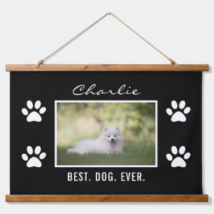Cute Best Dog Ever Custom Photo Personalised Text Hanging Tapestry