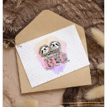 Cute Best Friend Forever Sloth Hug Monogram  Card<br><div class="desc">A pretty and vibrant monogram birthday card with two cute hugging sloths. An adorable card to gift your best friend,  personalise the names on the card. BFF Best Friends Forever. Add your own personal message on the inside of the card.</div>