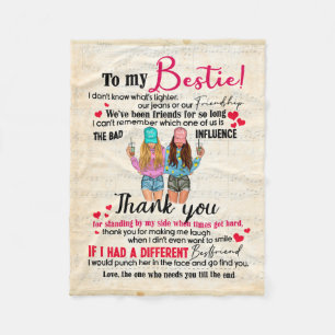 Cute Best Friend Gift, Funny Friendship Day Gifts Fleece Blanket
