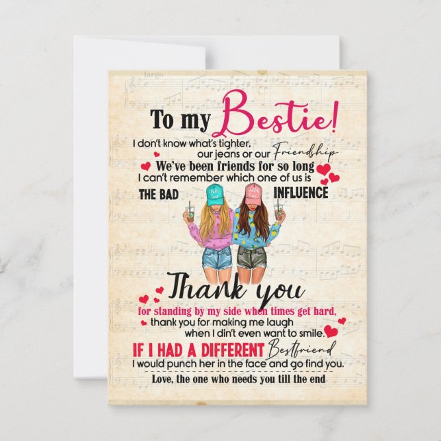 Cute Best Friend Gift, Funny Friendship Day Gifts Invitation (Front)
