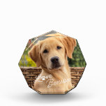 Cute Best Friend Picture Love Paw Print Heart Photo Block<br><div class="desc">Stylish modern typography featuring the word "Love, " with a dog paw symbol representing the letter "O." This design can be personalised with a name and a photo of your choice. It's a unique keepsake that makes for a wonderful birthday or Valentine's Day gift from your family pet, or even...</div>