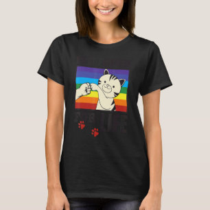 Cute Best Friends For Life Fist Bumping Cat Rainbo T-Shirt