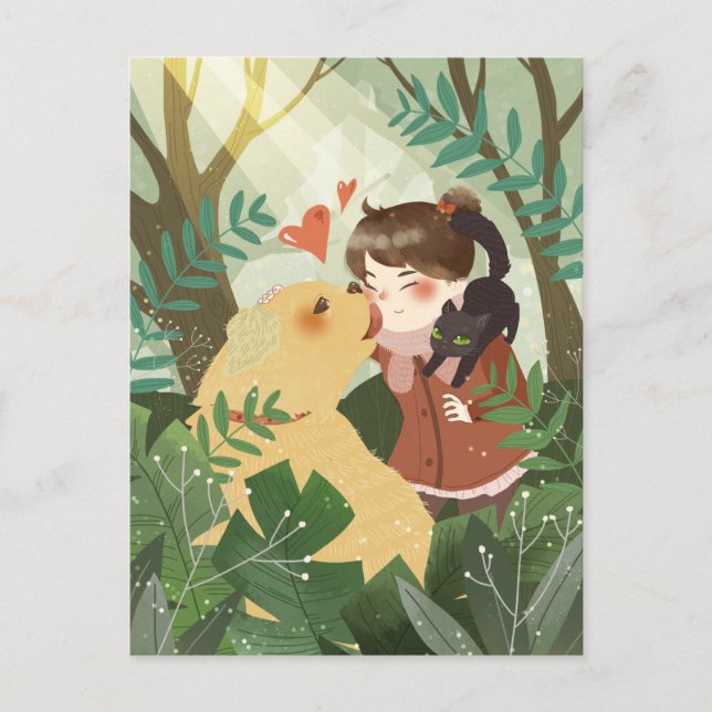 Cute Best Friends Postcard (Front)