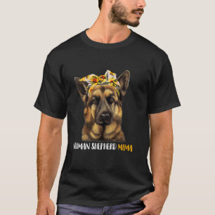 Cute Best German Shepherd Mum Mother Dog Sunflower T-Shirt