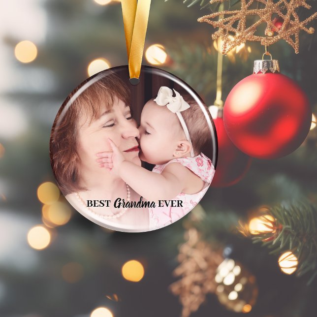 Cute Best Grandma Ever Photo Ornament (Cute Best Grandma Ever Photo Ornament)