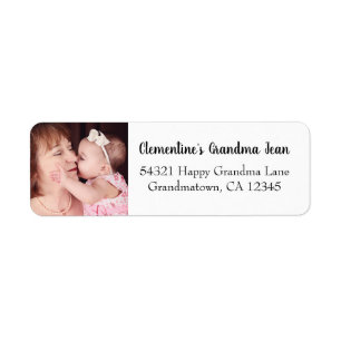 Cute Best Grandma Photo Address Return Address Label