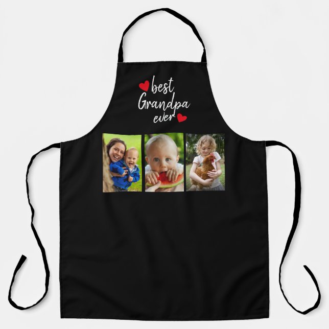 Cute Best Grandpa Ever 3 Photo  Apron (Front)