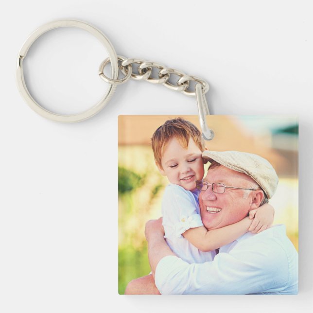 Cute Best Grandpa Ever Photo Key Ring (Front)