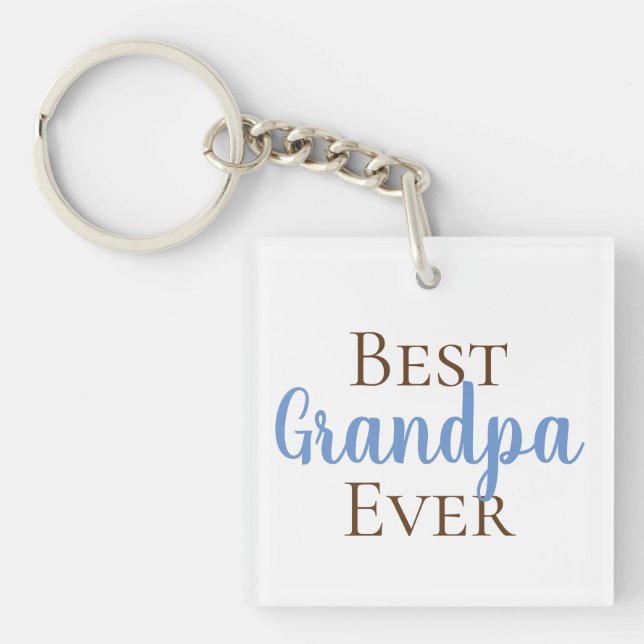 Cute Best Grandpa Papa PopPop etc Photo Key Ring (Front)