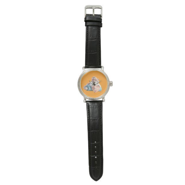 Cute Best Mom Cat Heart Round Clock Watch (Flat)