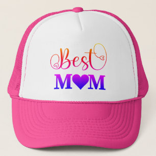 Cute Best Mum Colourful Typography Script  Trucker Hat
