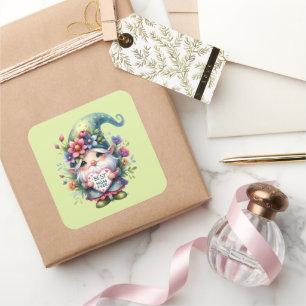 Cute best Mum ever gnome Square Sticker
