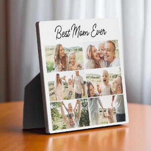 Cute Best Mum Ever Mother's Day 6 Photo Collage Plaque