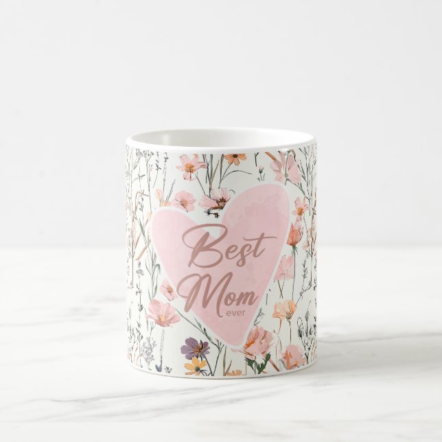 Cute Best Mum Ever Mother's Day/ Flowers Coffee Mug (Center)