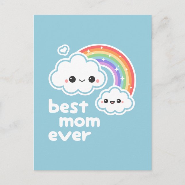 Cute Best Mum Ever Postcard (Front)
