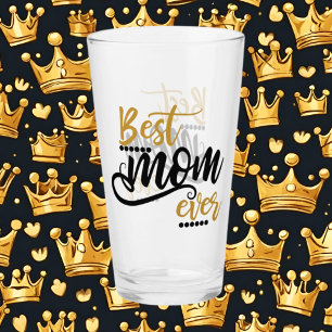 Cute best Mum ever words mug Glass