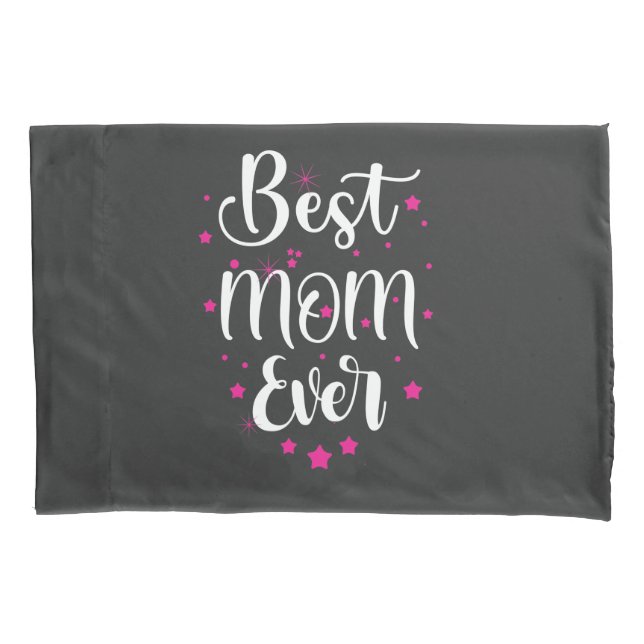 Cute Best Mum Text And Little Stars Pillowcase (Front)