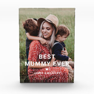 Cute Best Mummy Ever Heart Mother's Day Photo Block