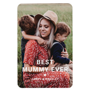 Cute BEST MUMMY EVER Heart Mother's Day Photo Magnet