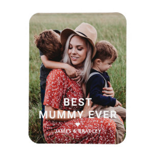 Cute BEST MUMMY EVER Heart Mother's Day Photo Magnet