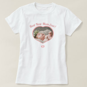 Cute Best New Mother Baby Photo Baby Girl  Heart T T-Shirt