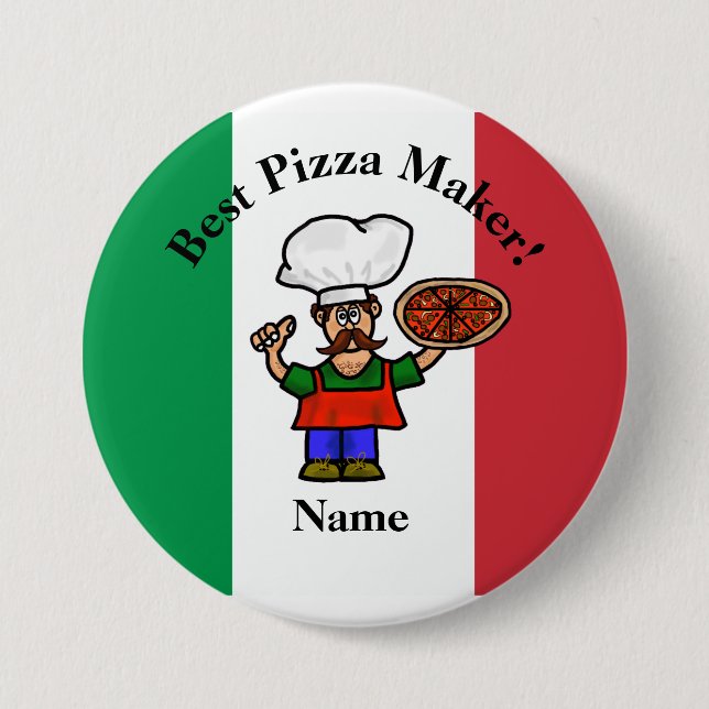 Cute Best Pizza Maker Button (Front)