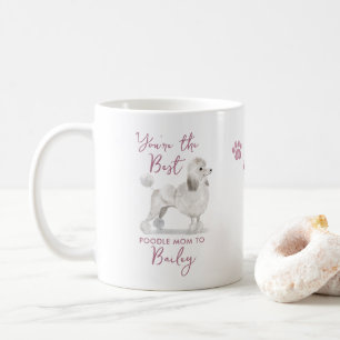 Cute Best Poodle Dog Mum Illustration and Photo Coffee Mug