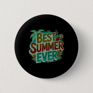 Cute Best Summer Ever Surfing Girls Vacation Swim 6 Cm Round Badge