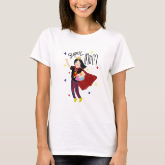 Cute best Superhero super mum illustration shirt