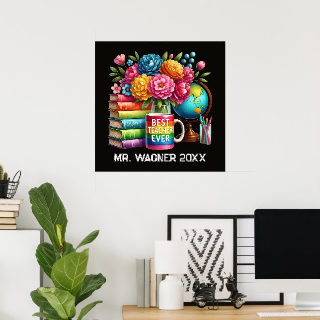 Cute best Teacher ever add name  Poster (Home Office)
