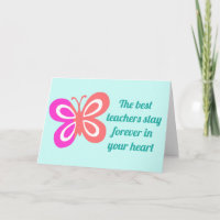 Cute Best Teacher Quote Custom Butterfly Teal