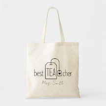 Cute Best Teacher Tea Pun Custom Name