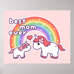 Cute Best Unicorn Mum Ever Poster