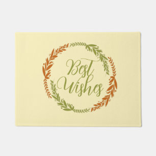 Cute Best Wishes Wreath Doormat
