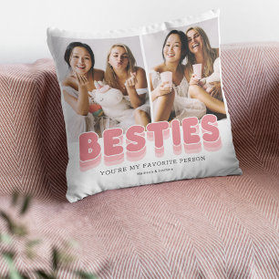 Cute Besties Best Friends Photo Cushion