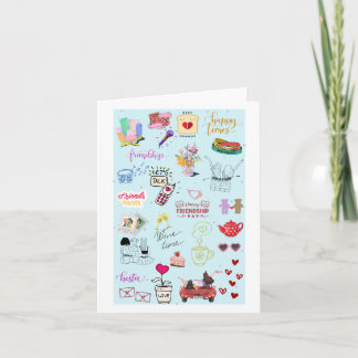 Cute Besties Collage Funny Galentine’s Card 