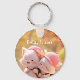 Cute Besties Forever Cat Keychain