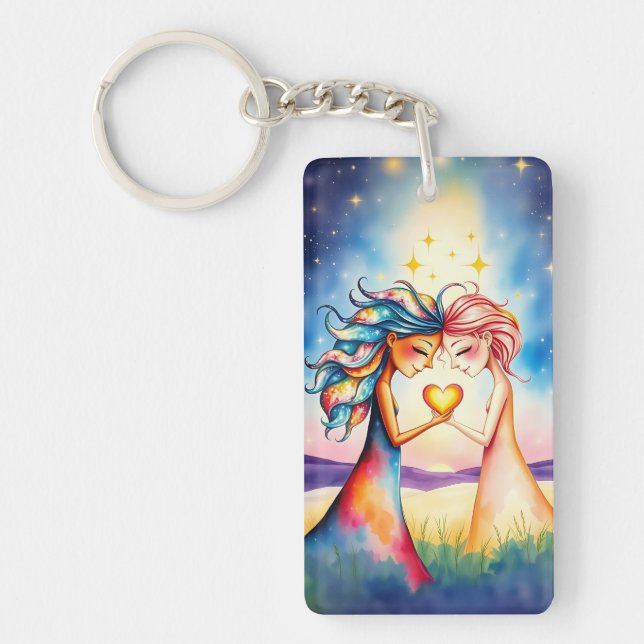 Cute Besties Gift Key Ring (Front)
