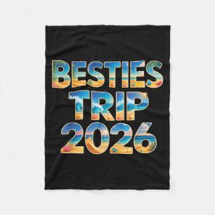 Cute besties trip 2026 girls vacation cruise fleece blanket